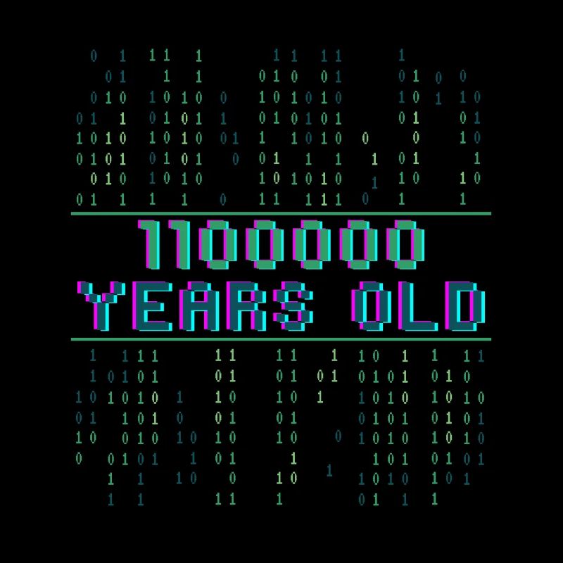 96th Birthday 96 years old Binary Code Computer Science