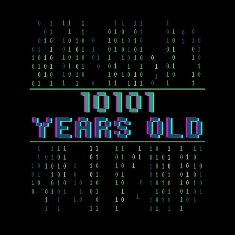 21. Geburtstag 21 Jahre alt Binärcode Informatik