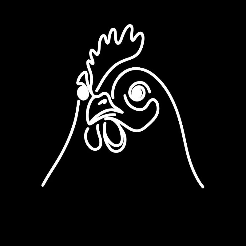 Line Art Dad Mom - Chicken
