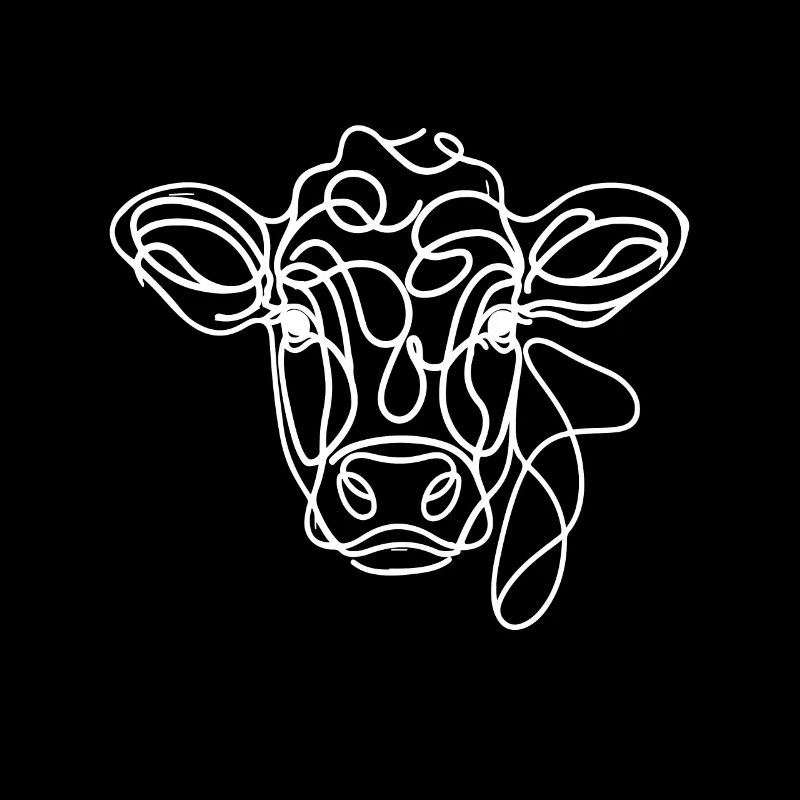 Line Art Dad Mum Cow - Devon