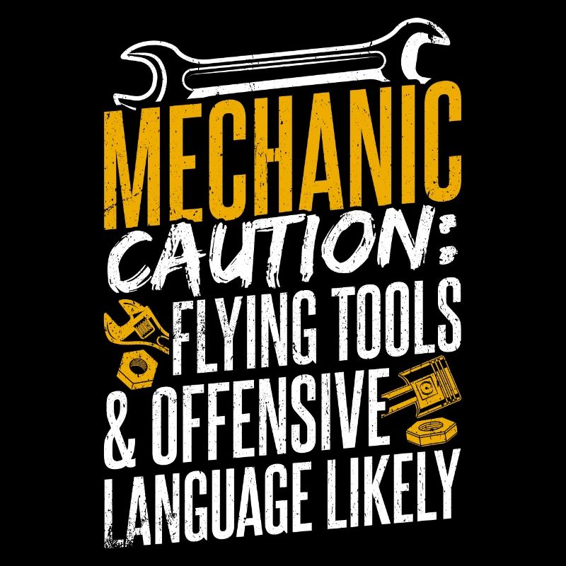 Mechanic Caution Flying Tools Car Tuner