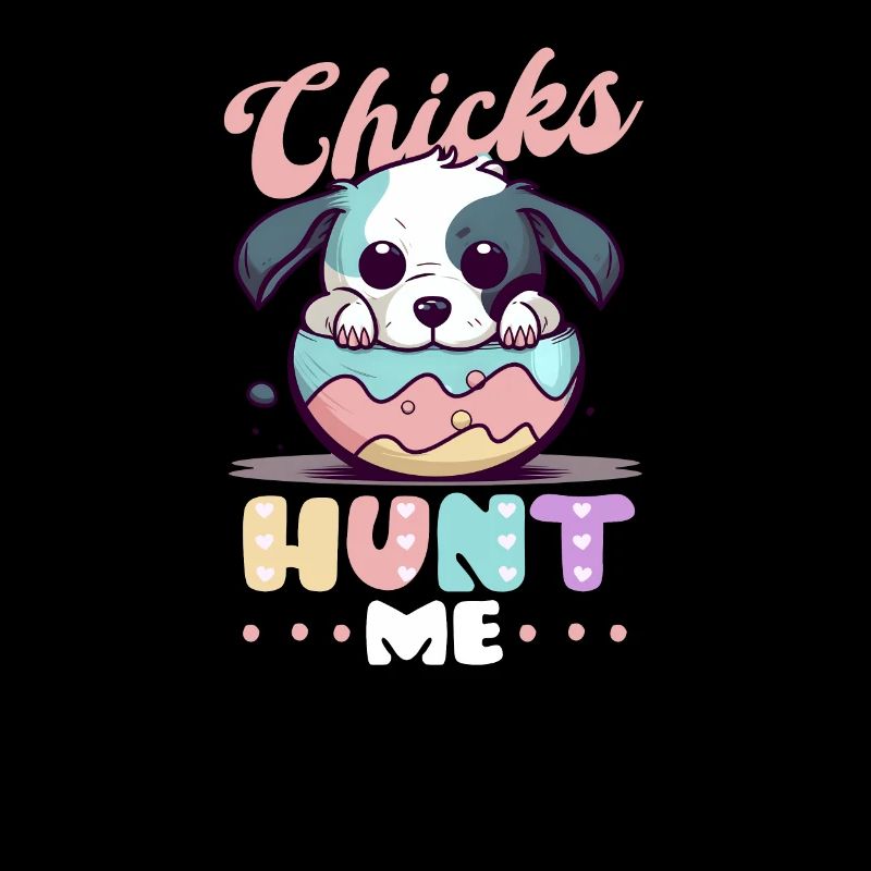 Dog Easter Chicks Hunt Me