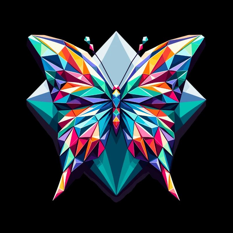Papillon dans l’illustration polygonale