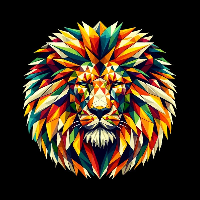 Lion dans l’illustration polygonale