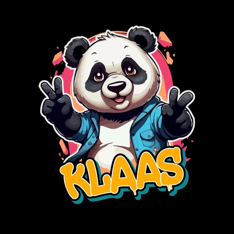 KLAAS - Beau prénom de garçon avec un panda cool