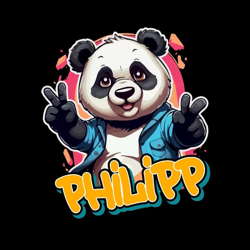 PHILIPP - Schöner Jungen Name mit coolem Panda