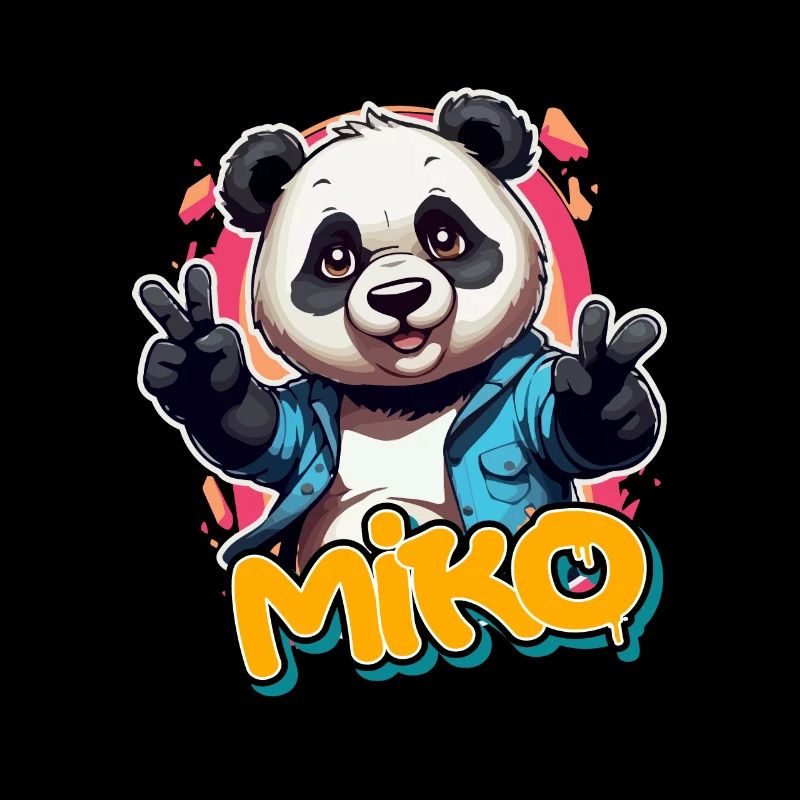 MIKO - Beau nom de garçon avec Cool Panda