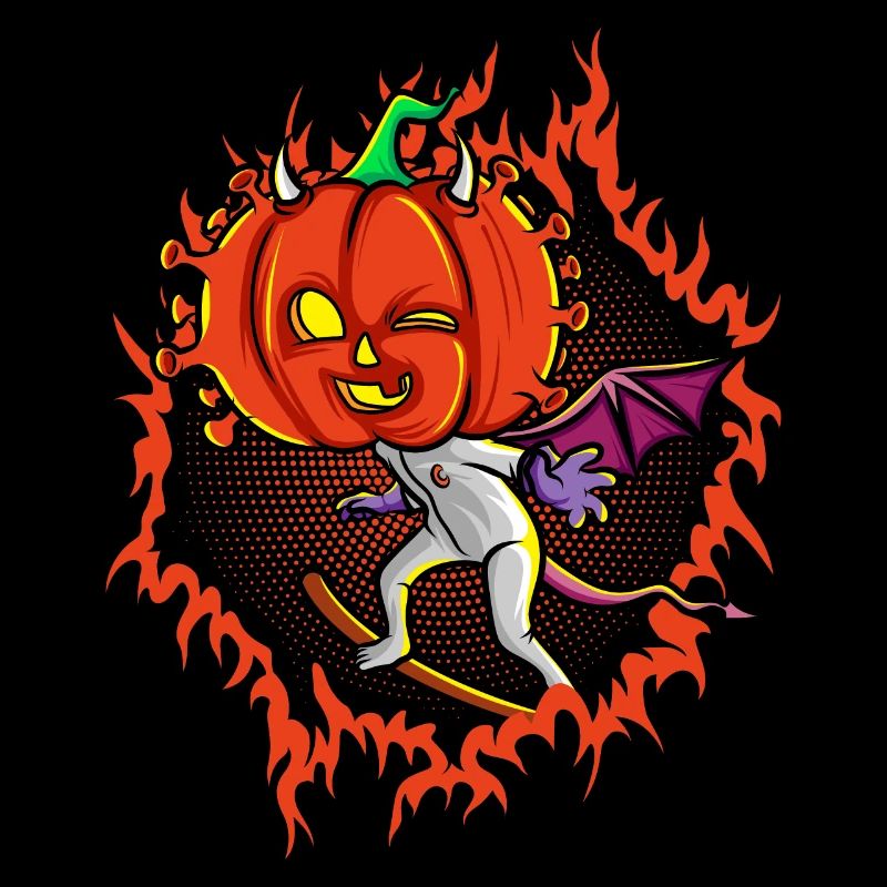 The Witch Devil Pumpkin Head