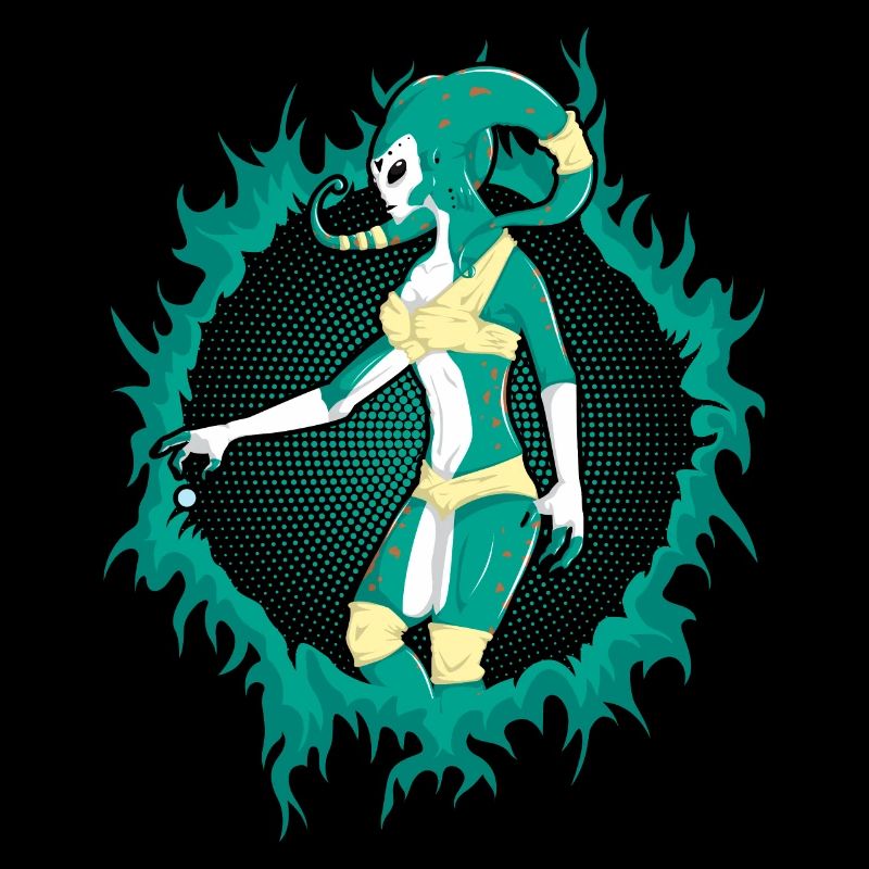 Außerirdischer mit Halbton-Hintergrund