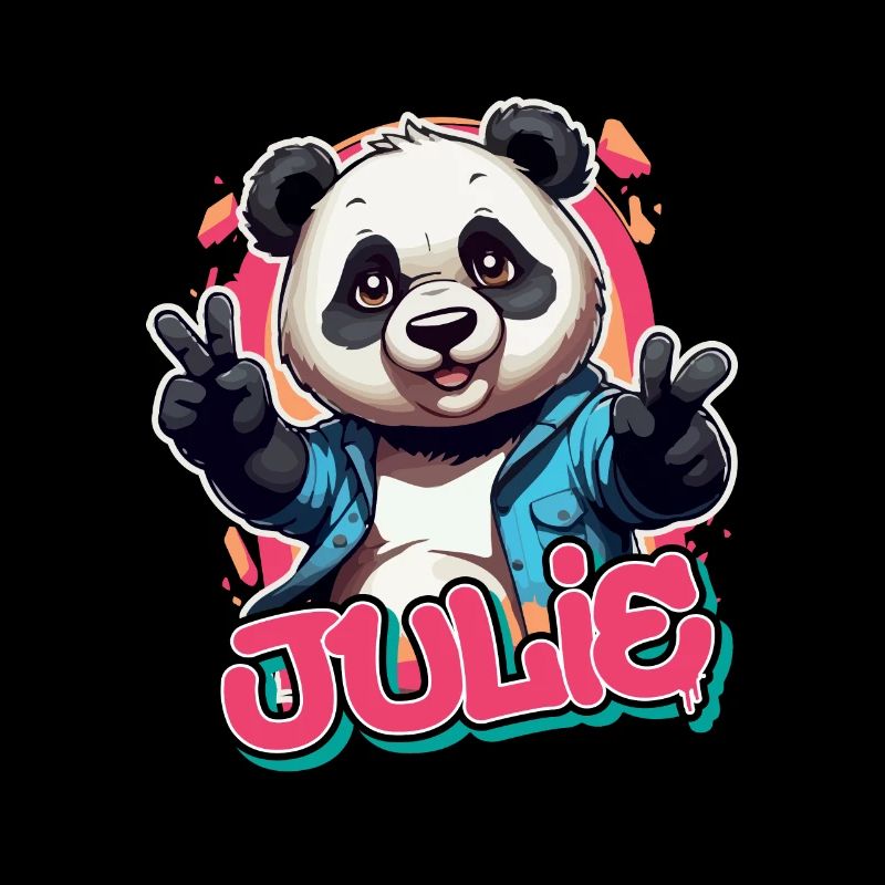 JULIE - Schöner Mädchen Name mit coolem Panda