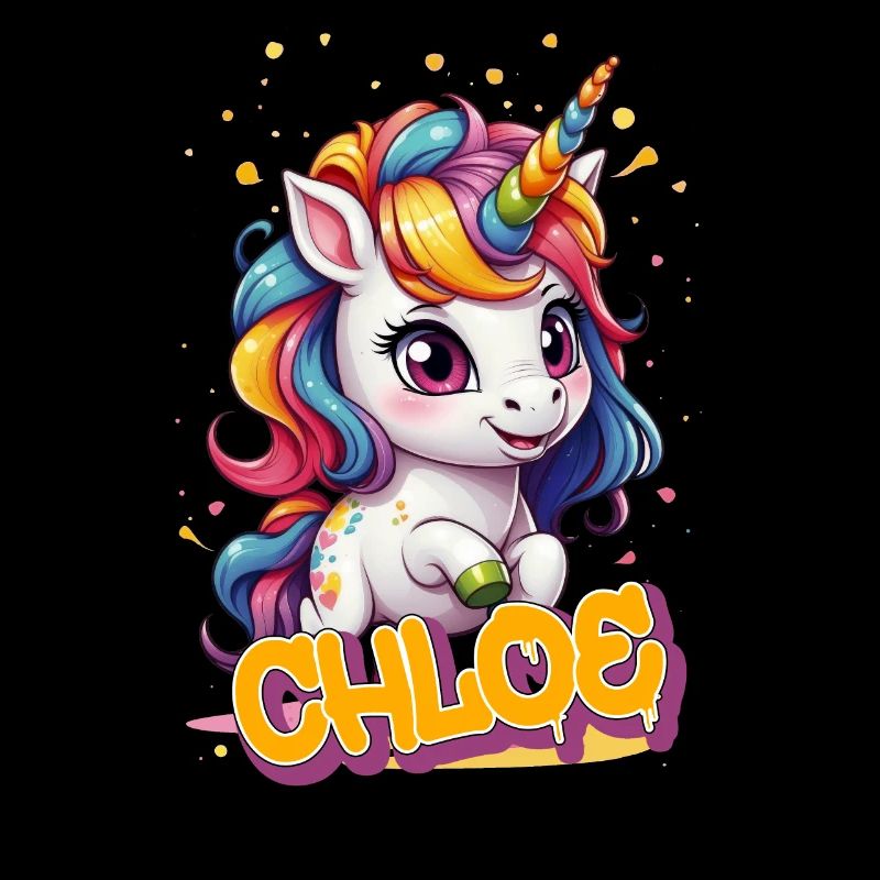 CHLOE - Schöner Mädchen Name mit süßem Einhorn
