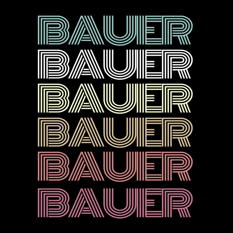 BAUER Dessin au trait multicolore style rétro