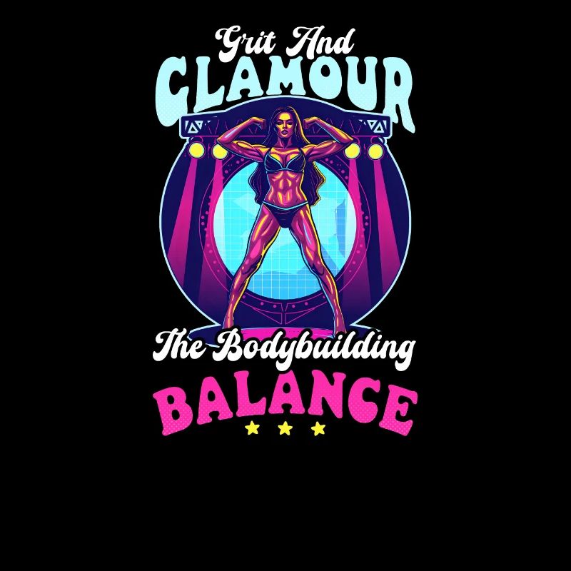 Bodybuilder femminile Grinta Glamour L'equilibrio