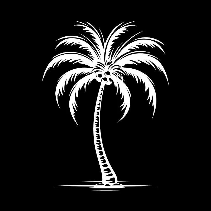 Palm tree holiday symbol silhouette