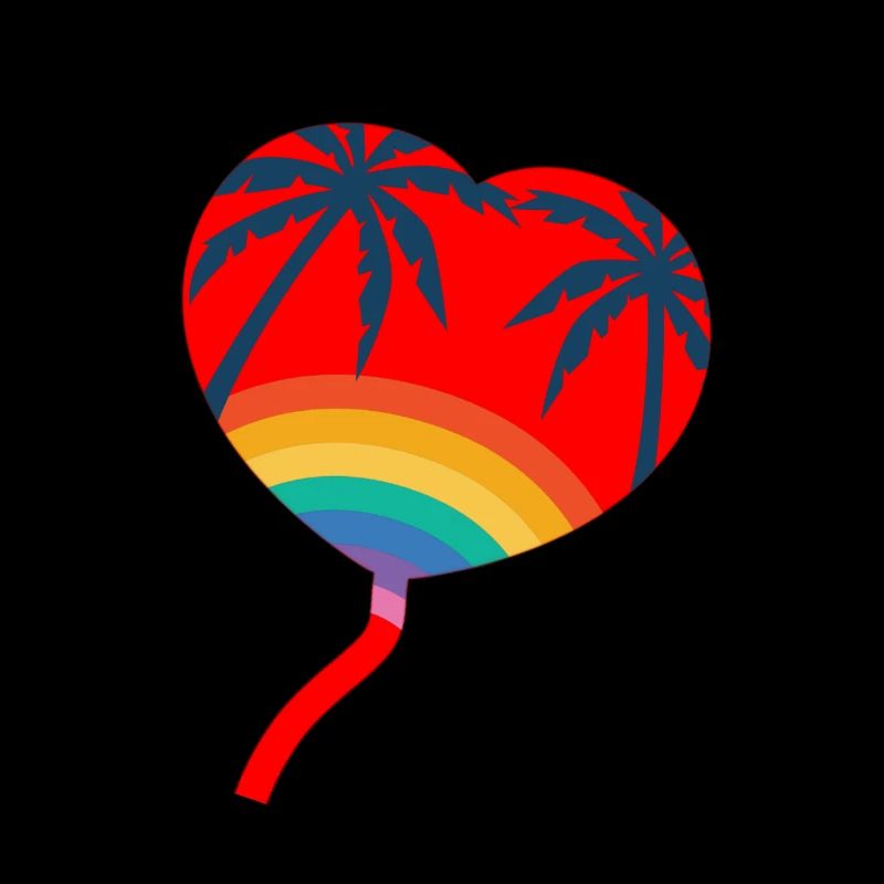 Regenbogen Herz Luftballon. Bunt und hipster