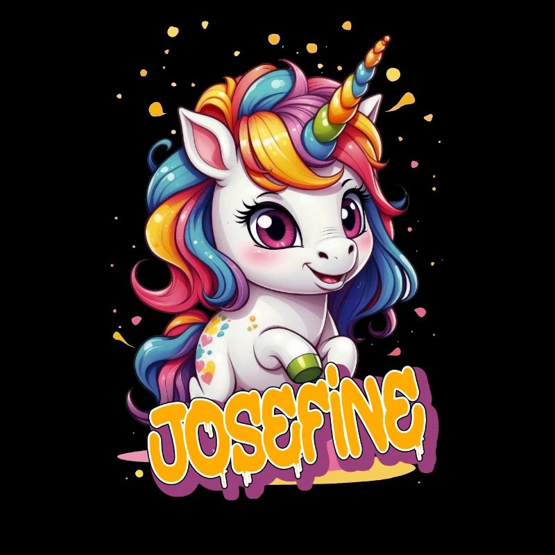 JOSEFINE - Schöner Mädchen Name mit süßem Einhorn