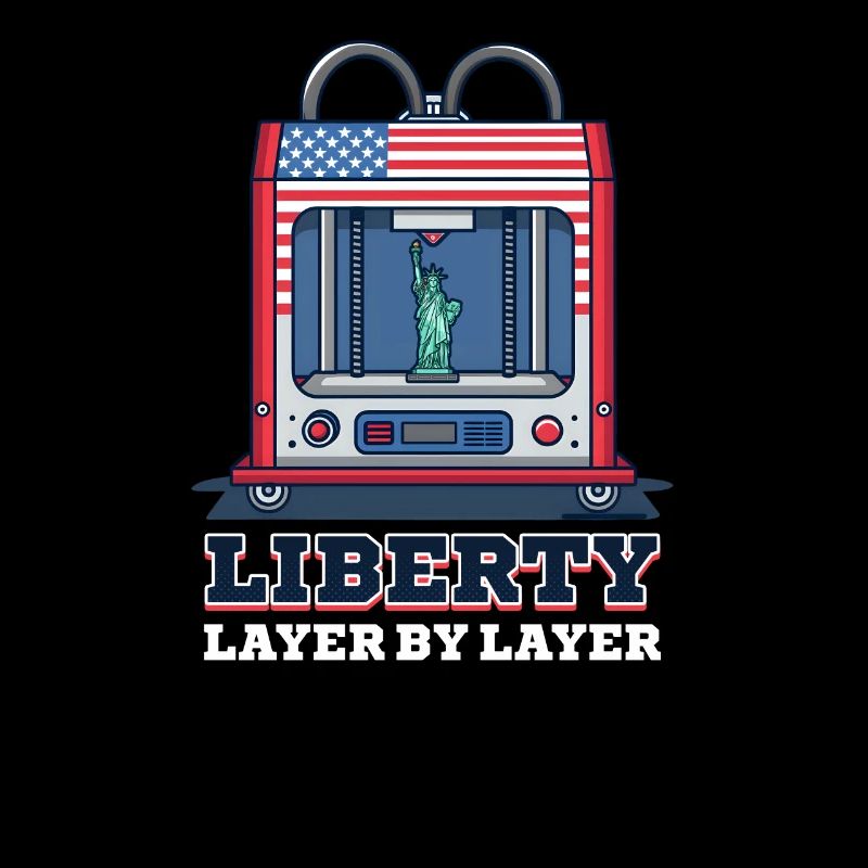 Impression 3D patriotique Liberty couche par couche