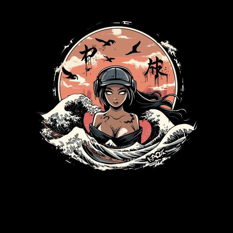 Fille dans les vagues