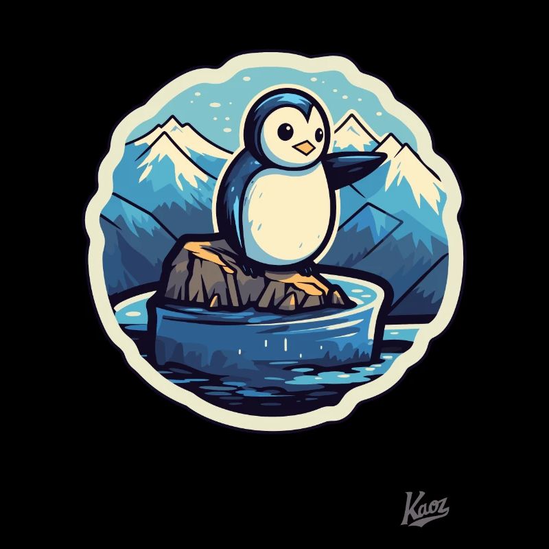 Niedlicher kleiner Pinguin auf einer Eisscholle