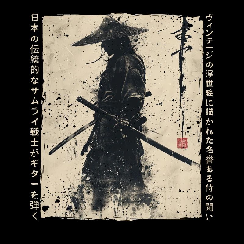 Samurai Kämpfer - Japanisches Ukiyo-e Kunstwerk