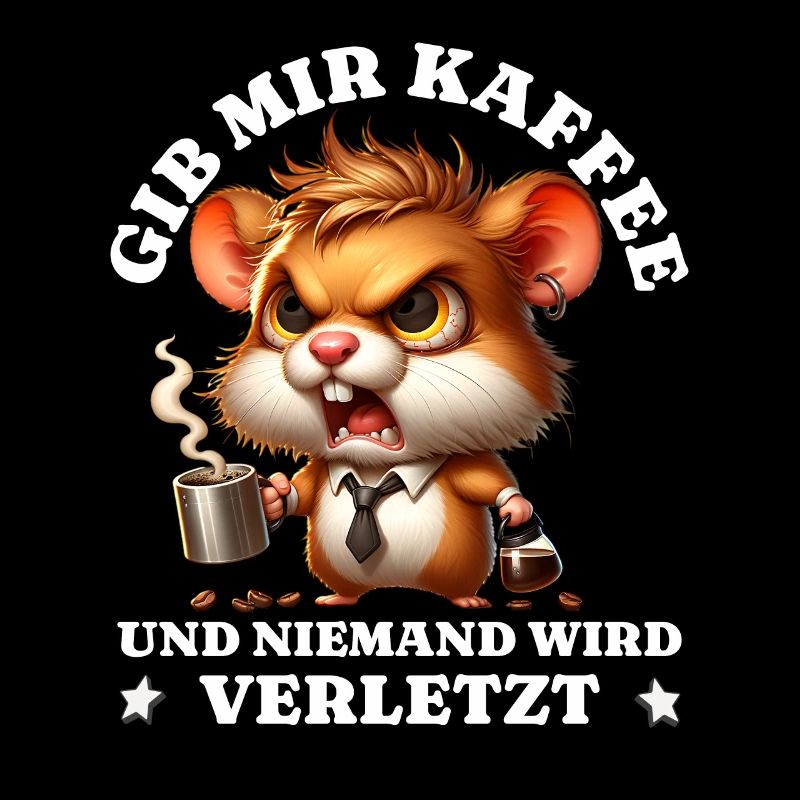 Morning grouch Give me coffee funny hamster