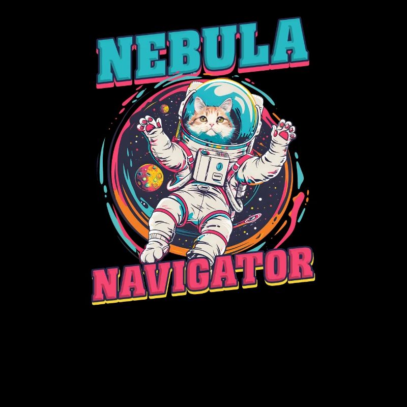 Navigateur de nébuleuse d’astronaute de chat