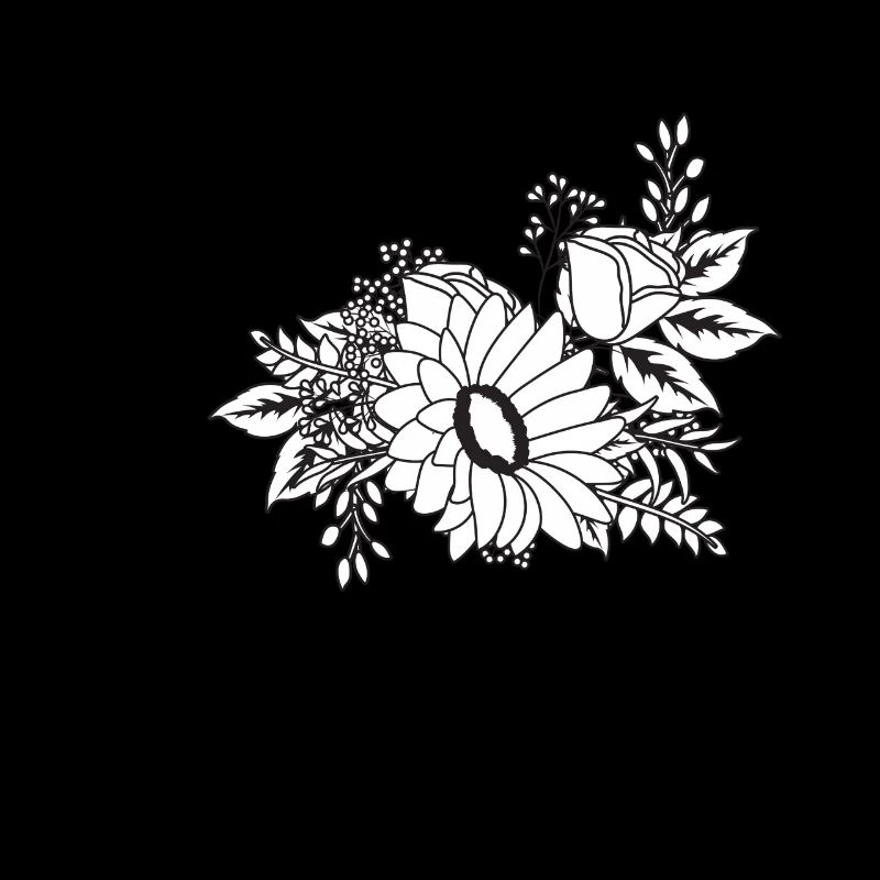 Nummer 9 Schwarze Blumen -9. Geburtstag Blumen