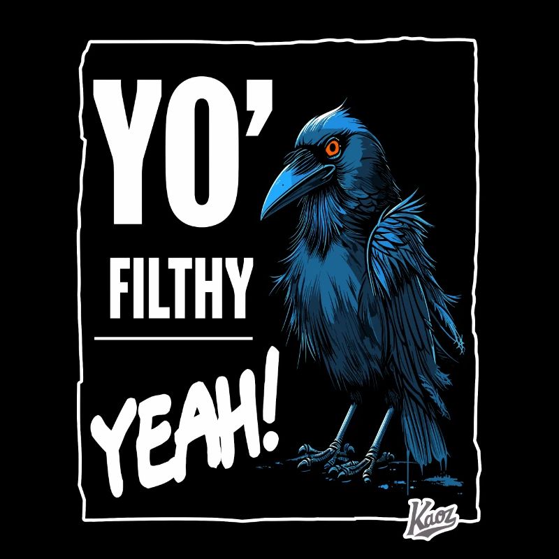 Corbeau sale et effrayant