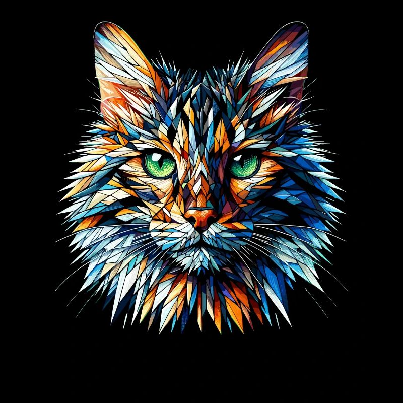 Polygone Art Bengal Chat