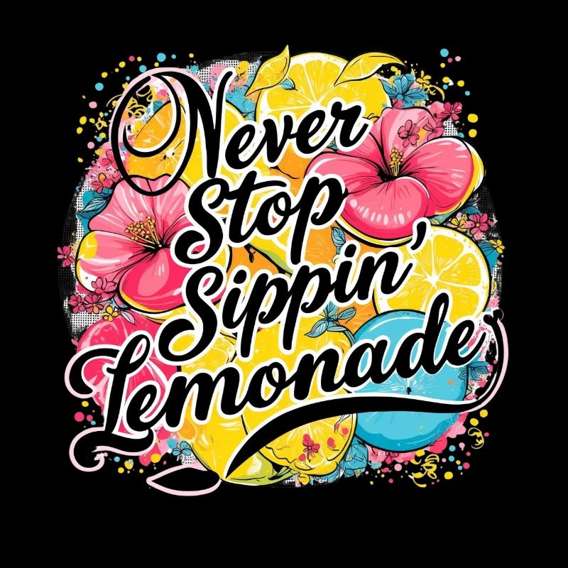 Never Stop Sipping Lemonade Design