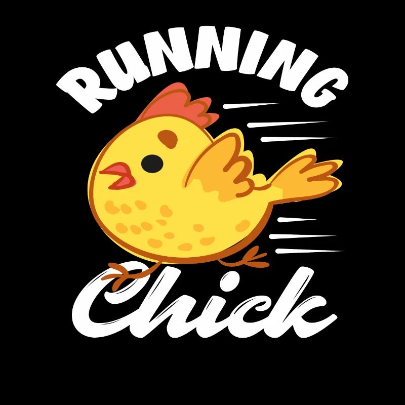 Funny Yellow Chick Running Chick