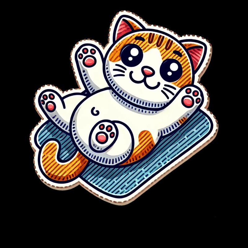 Süßes Kätzchen auf einer Decke will Bauch kraulen