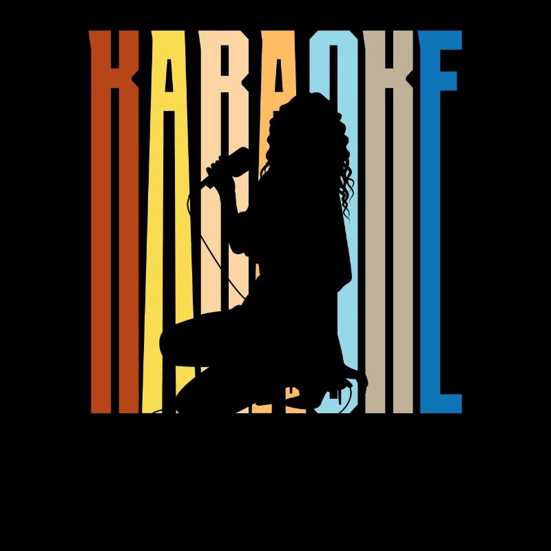 Karaoke Sänger Silhouette Retro