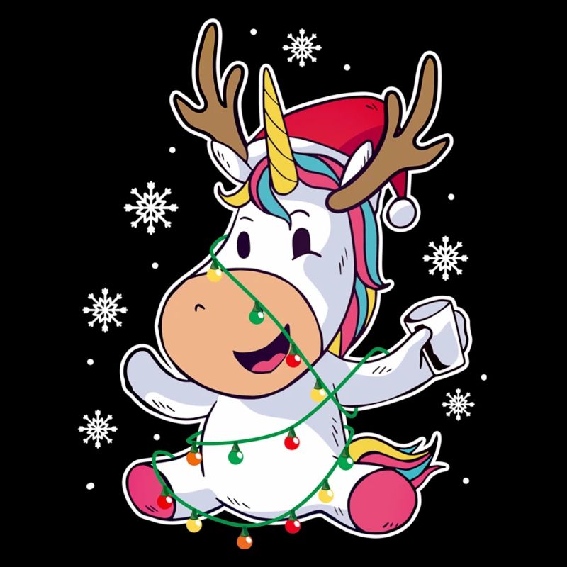 Cadeau de vacances de Noël de renne Licorne drôle
