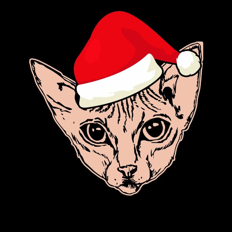 Christmas Santa Sphynx Cat