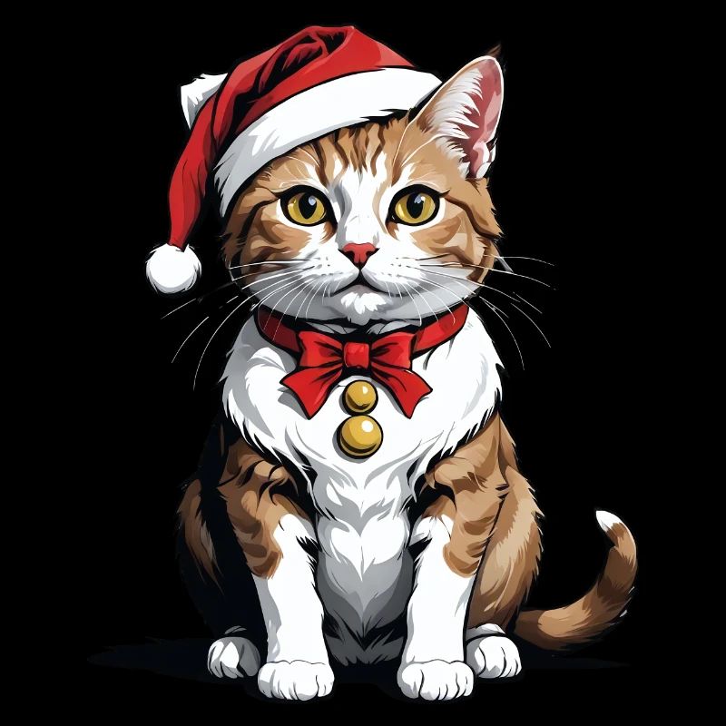Weihnachtskatze Weihnachtsmann Katze Cat Geschenk