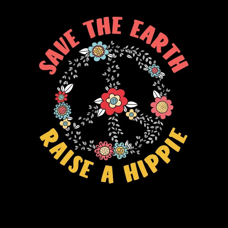 Save The Earth Raise A Hippie Floral Pattern