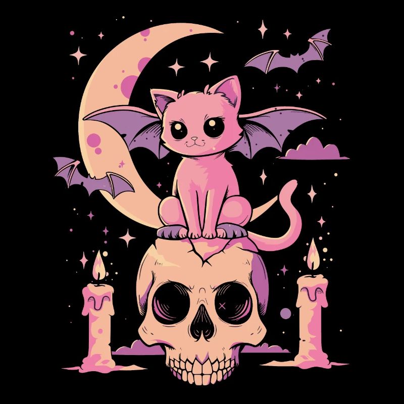 Kawaii Chat Pastel Goth Mignon Effrayant
