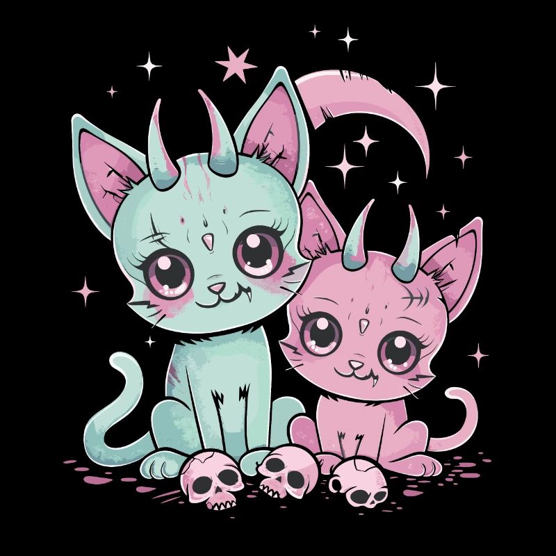 Kawaii Cat Pastel Goth Devilish