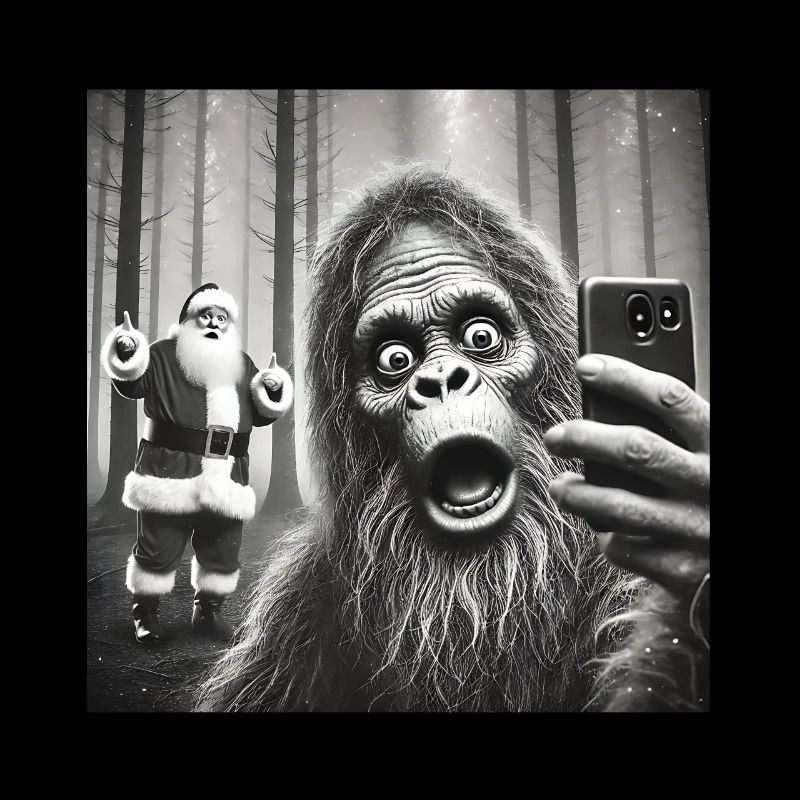 Bigfoot & Santa existe vraiment Selfie Noël