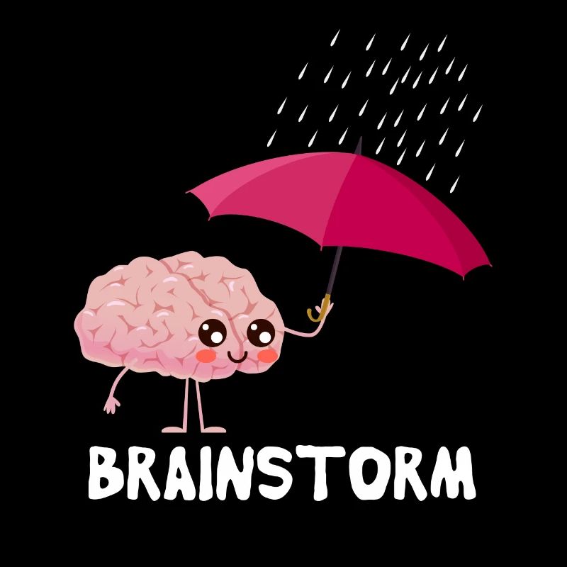 Brainstorm Cute Brain with Umbrella
