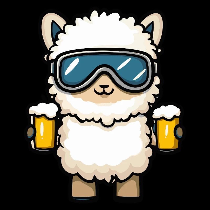 Alpaka Llama Ski Bier