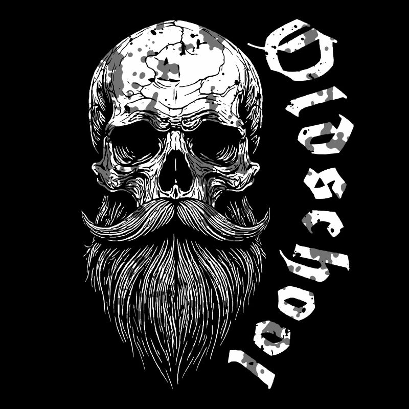Bärtiger Oldschool Skull