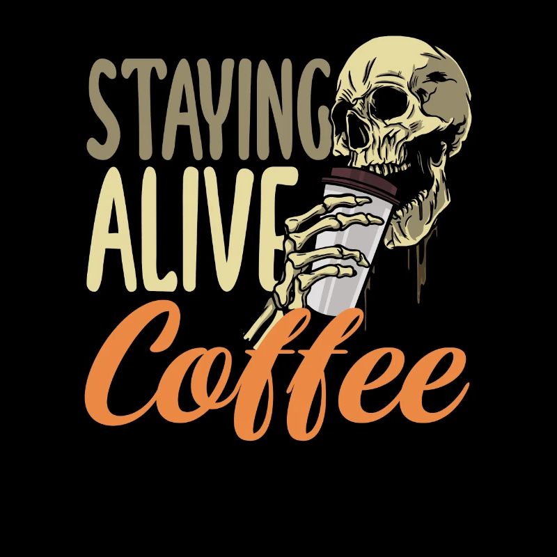 Coffee Lover Skeleton Stays Awake
