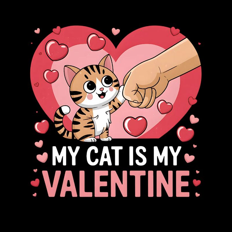 Célibataire & Chat Saint-Valentin Mon chat est mon valentin