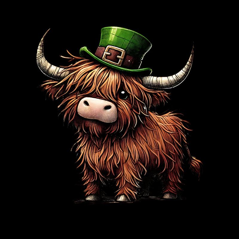 Vache écossaise irlandaise ludique pour la Saint-Patrick