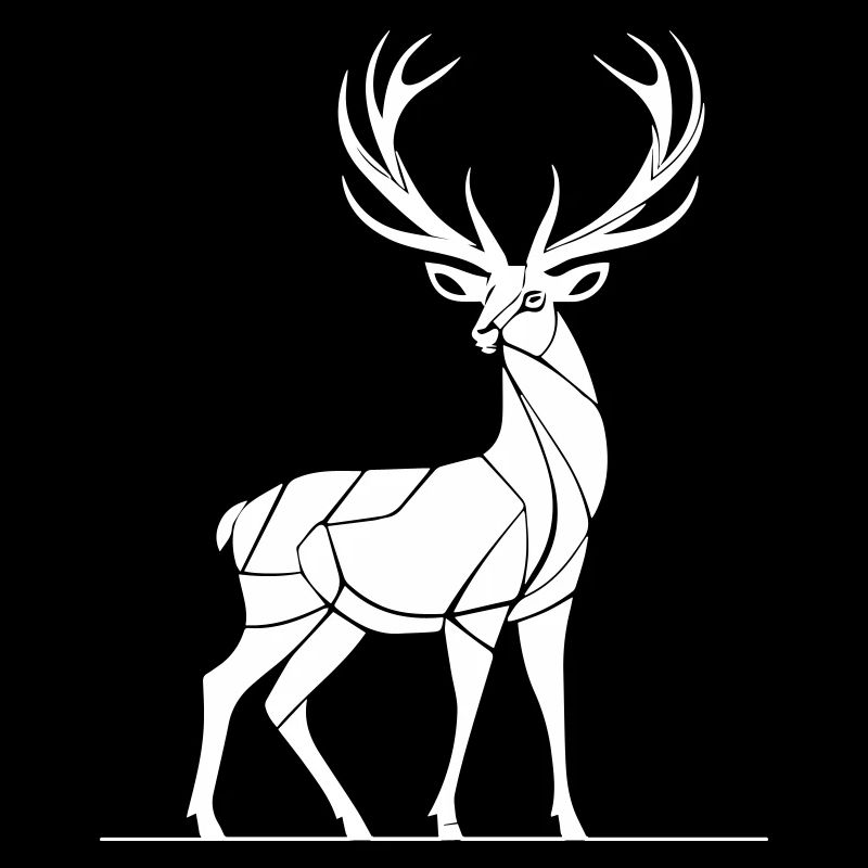 Abstrakter Rothirsch mit Geweih