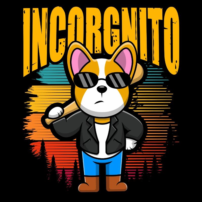 Incorgnito – Jeu de mots amusant sur le corgi