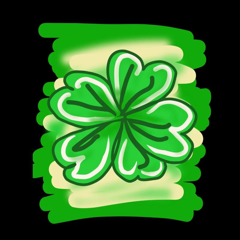 Trèfle peint à la main feuille porte-bonheur St Patrick