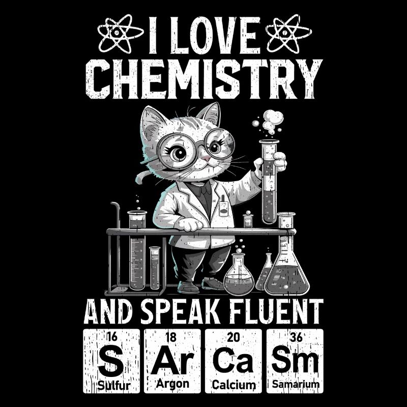 J’aime la chimie Funny Science Cat